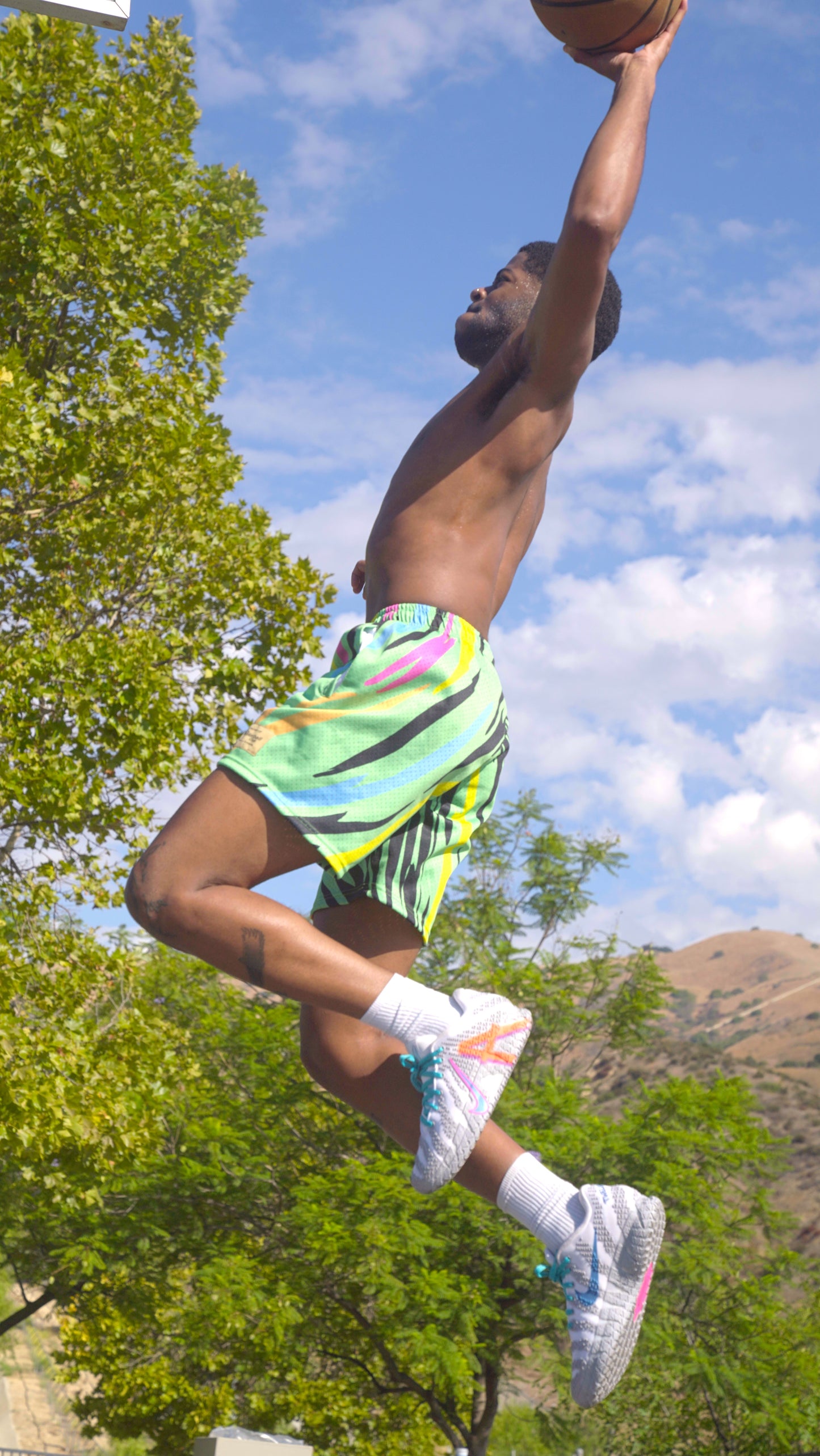 Green Stripes Shorts