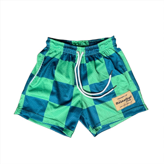 The Basketball Club Checkered Shorts "Green"